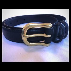 Vintage S Donna Katz black leather belt